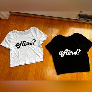 Women's Crop Tops - White and Black